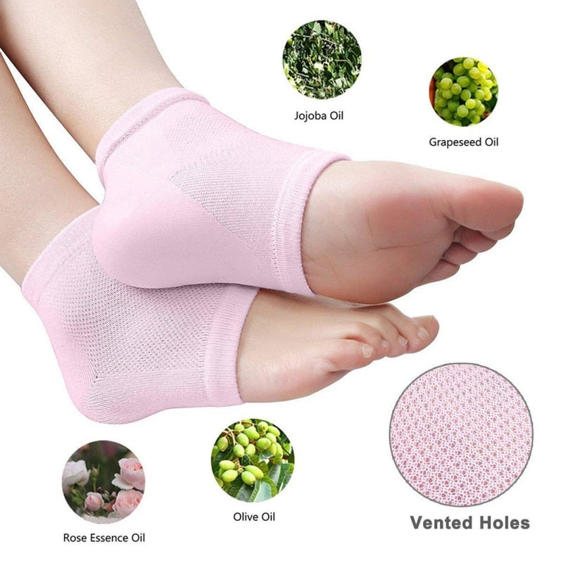 Silicone Moisturizing Gel Heel Socks For Cracked Dry Foot Skin Care Protectors Sock 1 Pair/2pcs