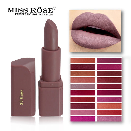MISS ROSE Brand New 20 Colors Matte Lipstick Waterproof Long-Lasting Lip stick Easy To Wear Nutritious lips Makeup