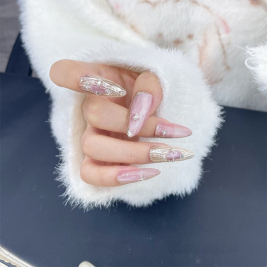 Manicure Autumn and Winter Crystal Cat's Eye Long Pointed Removable Manicure