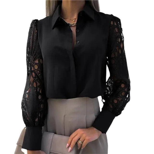 Solid Color Office Women's Shirt