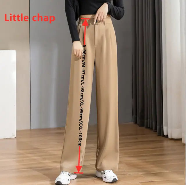 Women Chic Office Wear Straight Pants